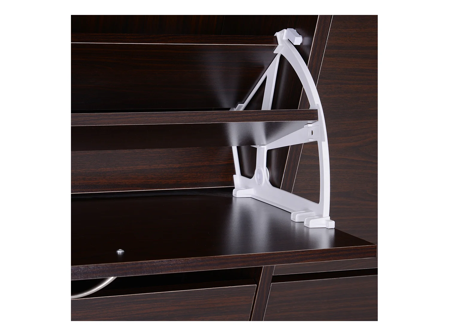 Scarpiera moderna 24 paia con mensole regolabili e 4 cassetti marrone