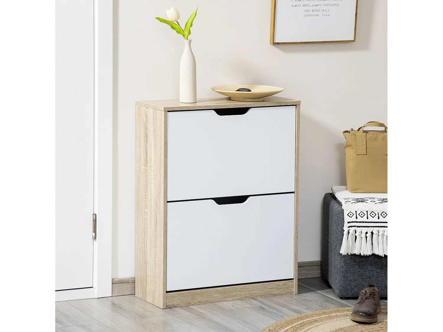 Mobile scarpiera salvaspazio con 2 cassetti per 8 paia di scarpe