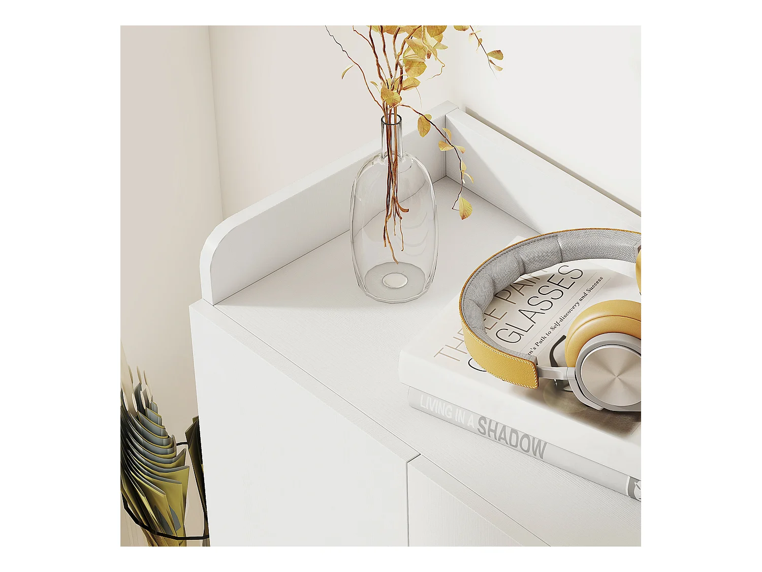 Armadio scarpiera salvaspazio moderna in 4 ripiani aperti bianca