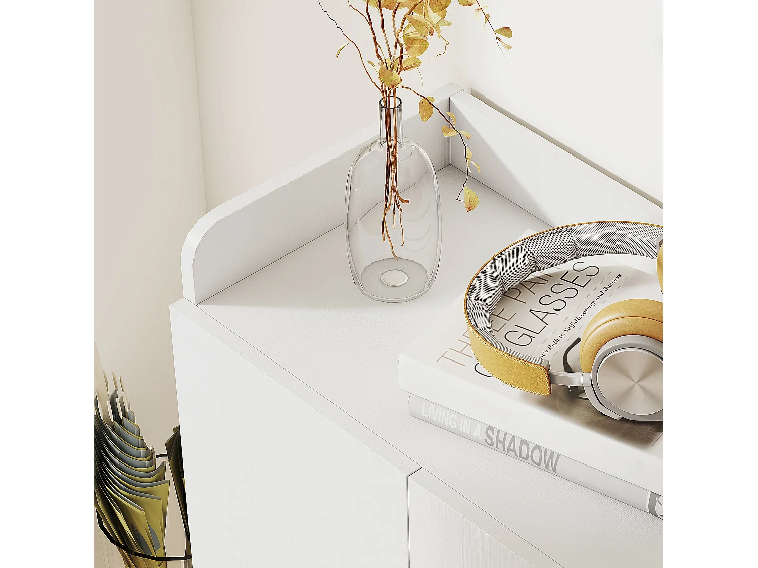 Armadio scarpiera salvaspazio moderna in 4 ripiani aperti bianca