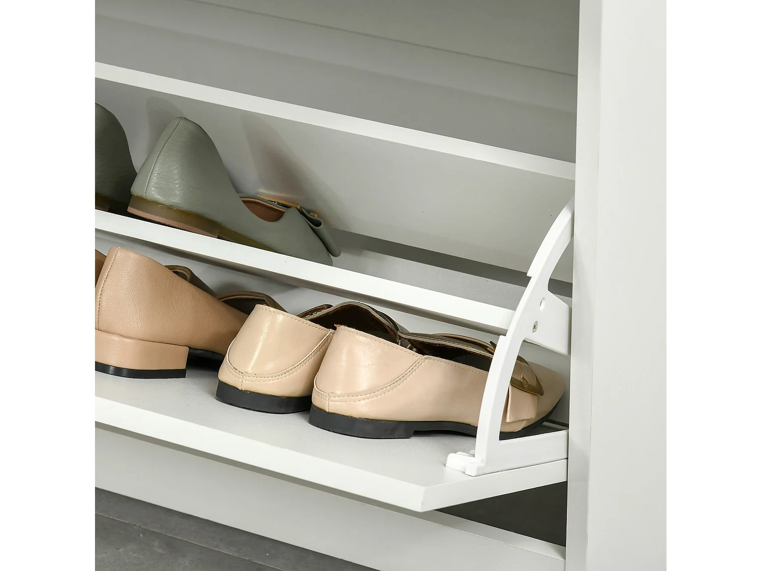 Scarpiera moderna 2 cassetti per 16 scarpe e cassetto piccolo