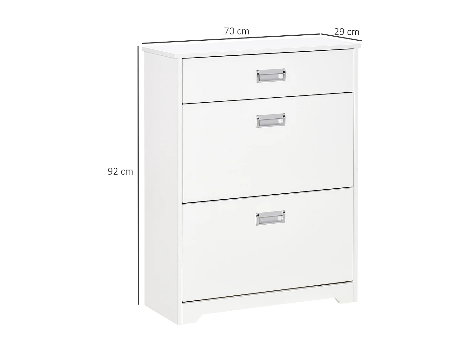 Scarpiera moderna 2 cassetti per 16 scarpe e cassetto piccolo