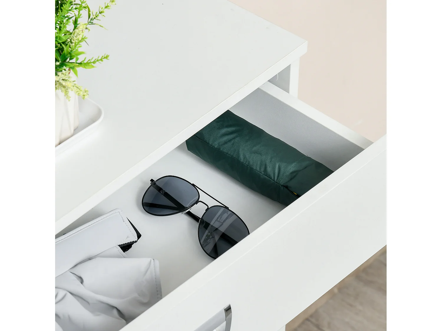 Scarpiera moderna 2 cassetti per 16 scarpe e cassetto piccolo