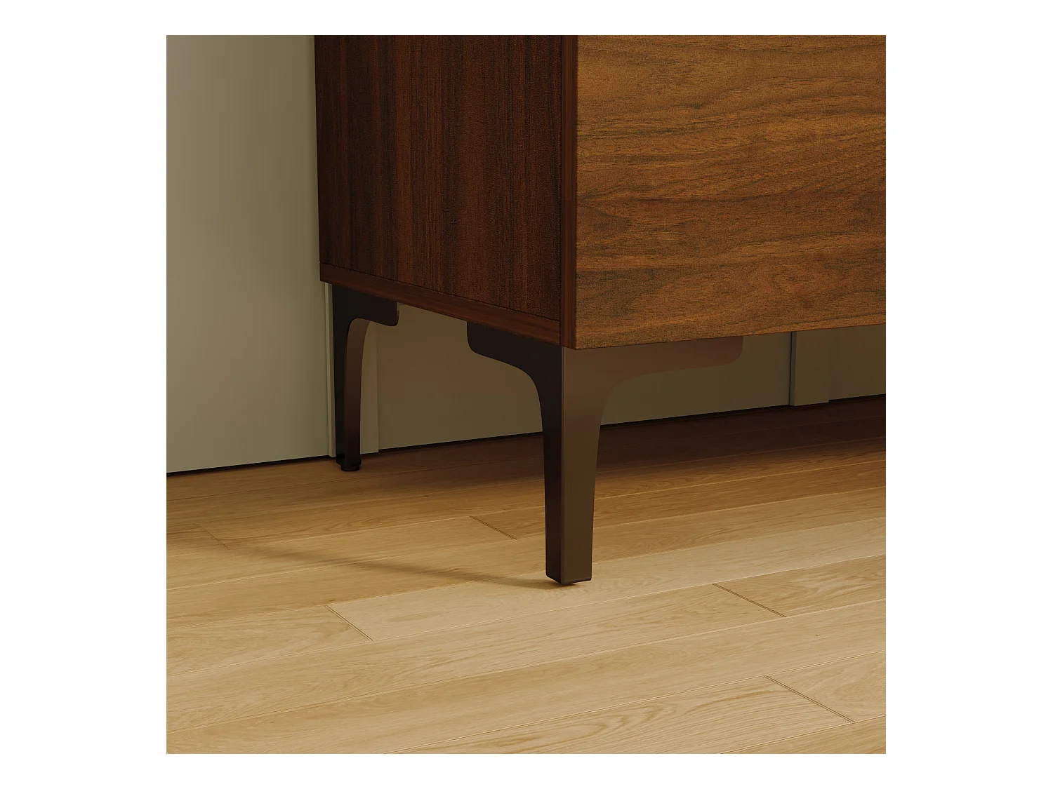 Vitrine avec 2 Portes en Verre, 4 Étagères et Pieds en Métal, Buffet à Éclairage LED pour Salle de Séjour, 38.2x80x115cm, Marron