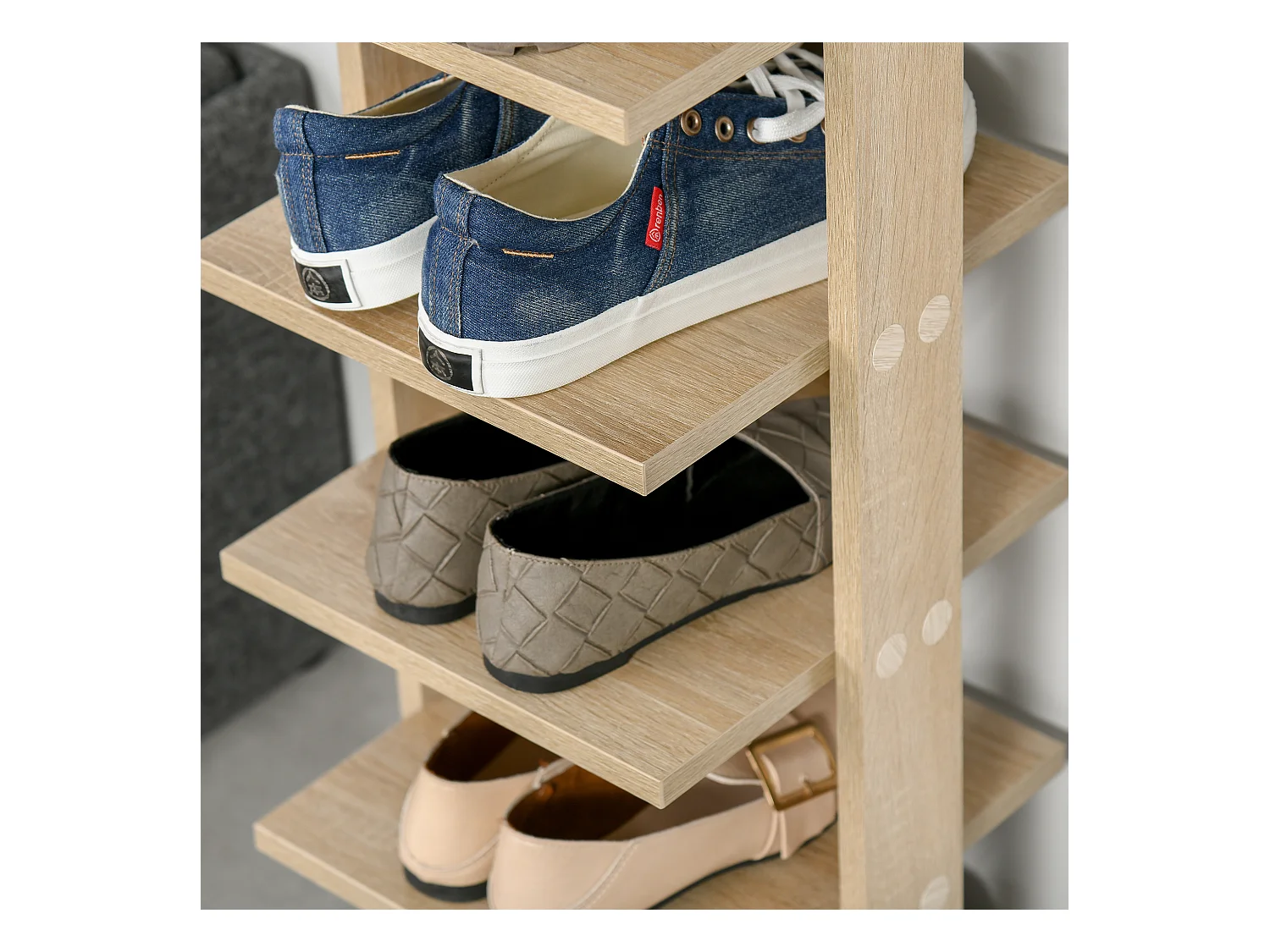 Scaffale scarpiera per 6 scarpe e mensola superiore 32x30x104cm