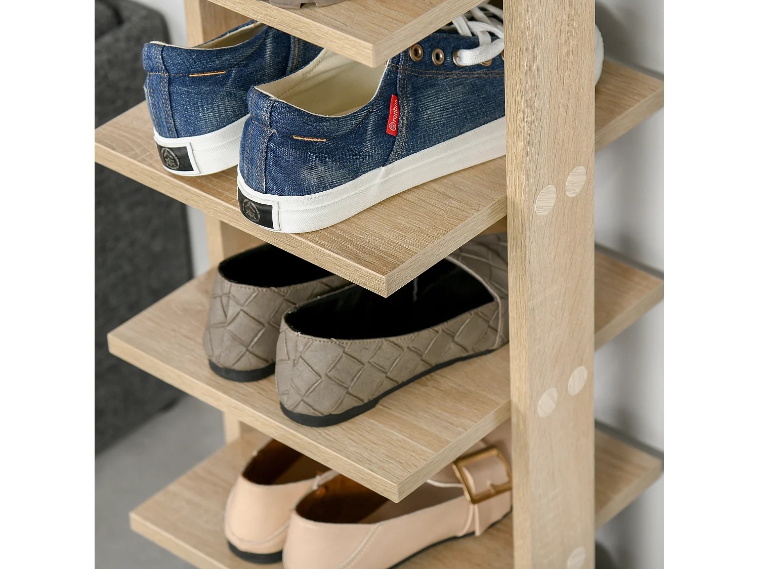 Scaffale scarpiera per 6 scarpe e mensola superiore 32x30x104cm