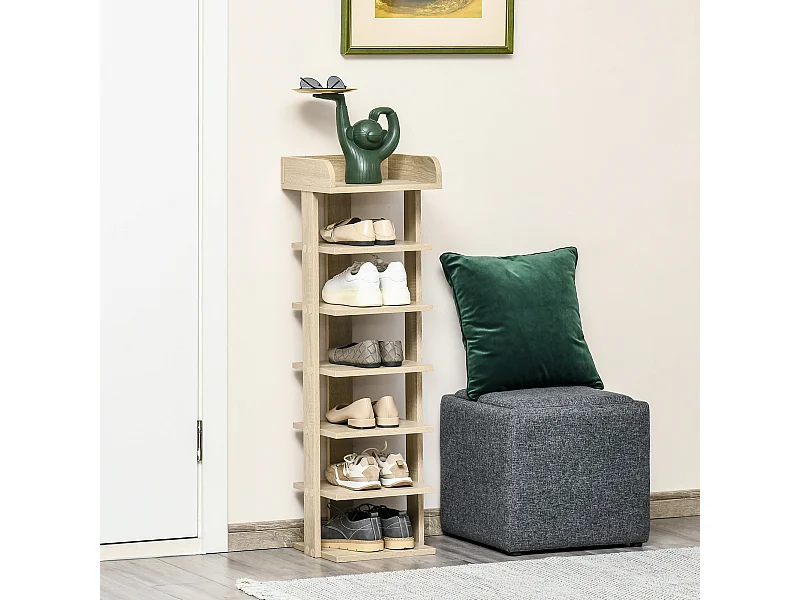 Scaffale scarpiera per 6 scarpe e mensola superiore 32x30x104cm