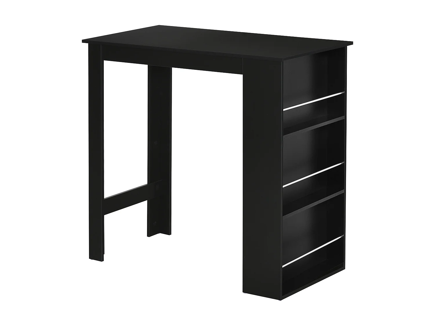 Bancone da Cucina Tavolo Alto con 3 Mensole Legno 112x57x106cm