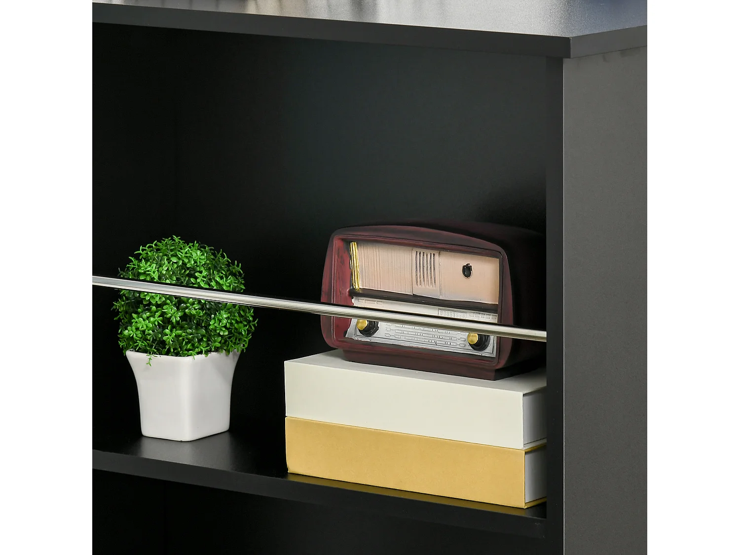 Bancone da Cucina Tavolo Alto con 3 Mensole Legno 112x57x106cm