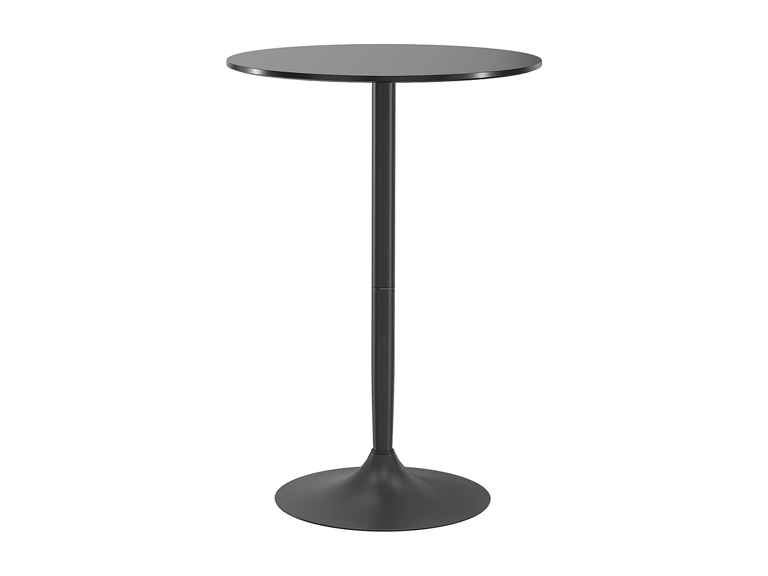 Tavolo alto da bar rotondo moderno in acciaio e mdf nero