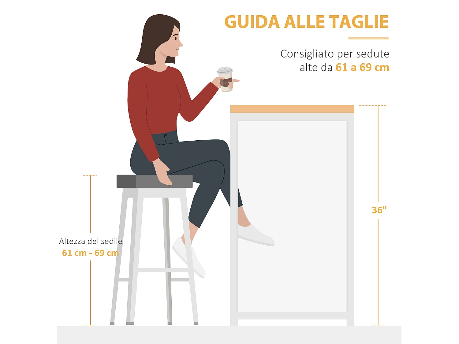 Bancone bar pieghevole con scaffale a 3 ripiani legno e acciaio