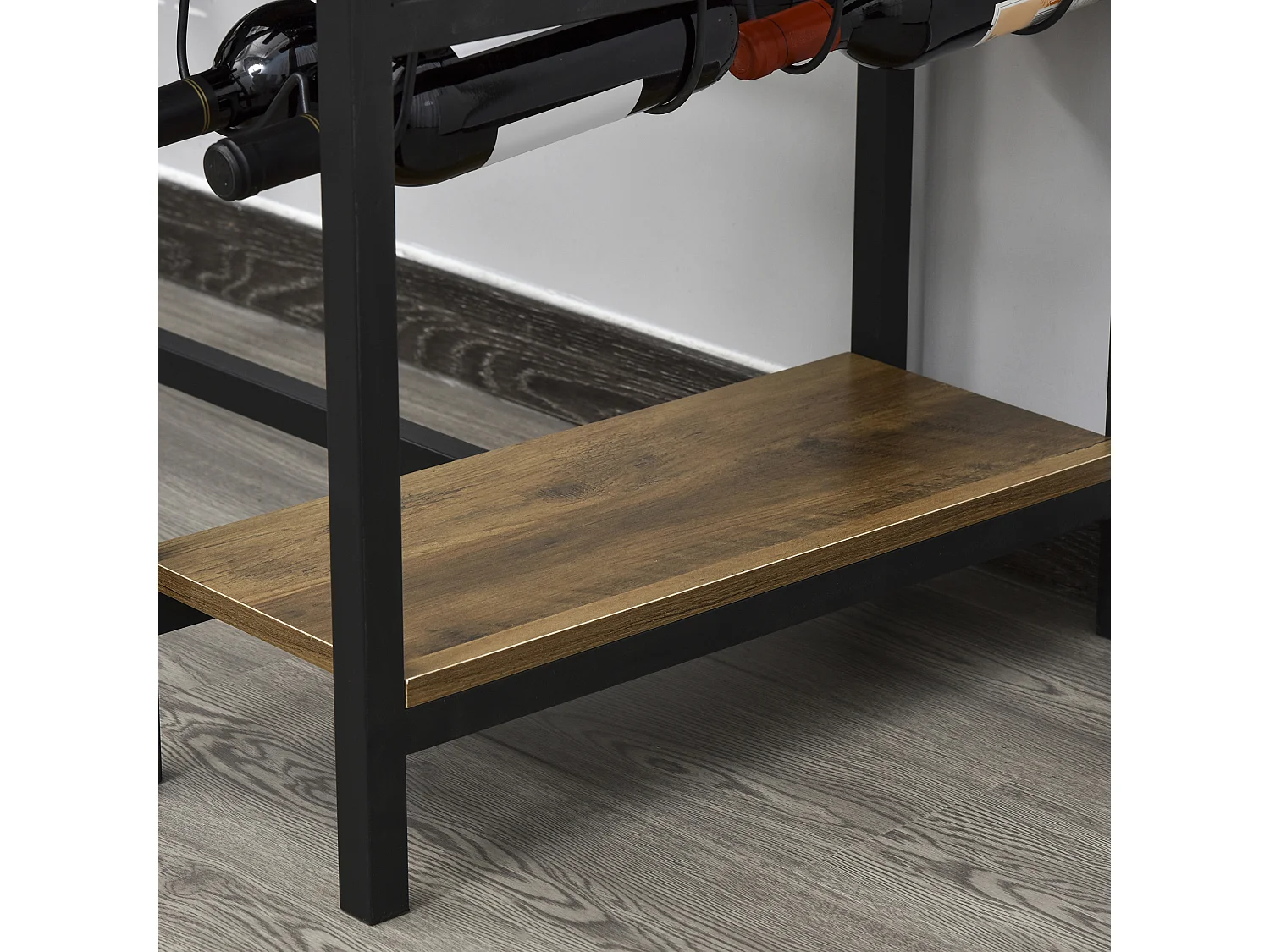 Set tavolo con 2 sgabelli da bar con portabottiglie e portabicchieri