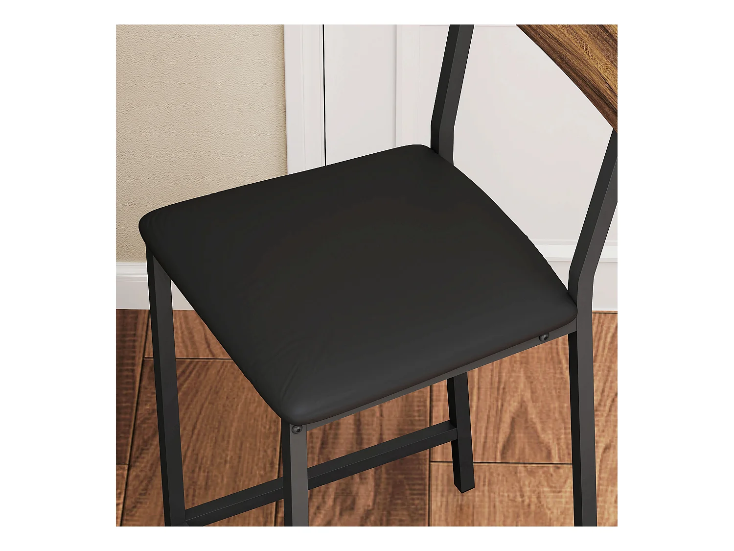 Set bancone bar pieghevole e 2 sgabelli con portavini e portacalici