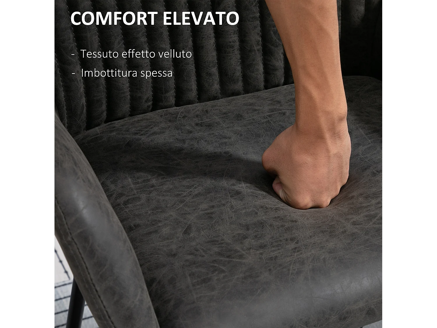 Set 2 sedie moderne sala da pranzo similpelle 60x56.5x85cm