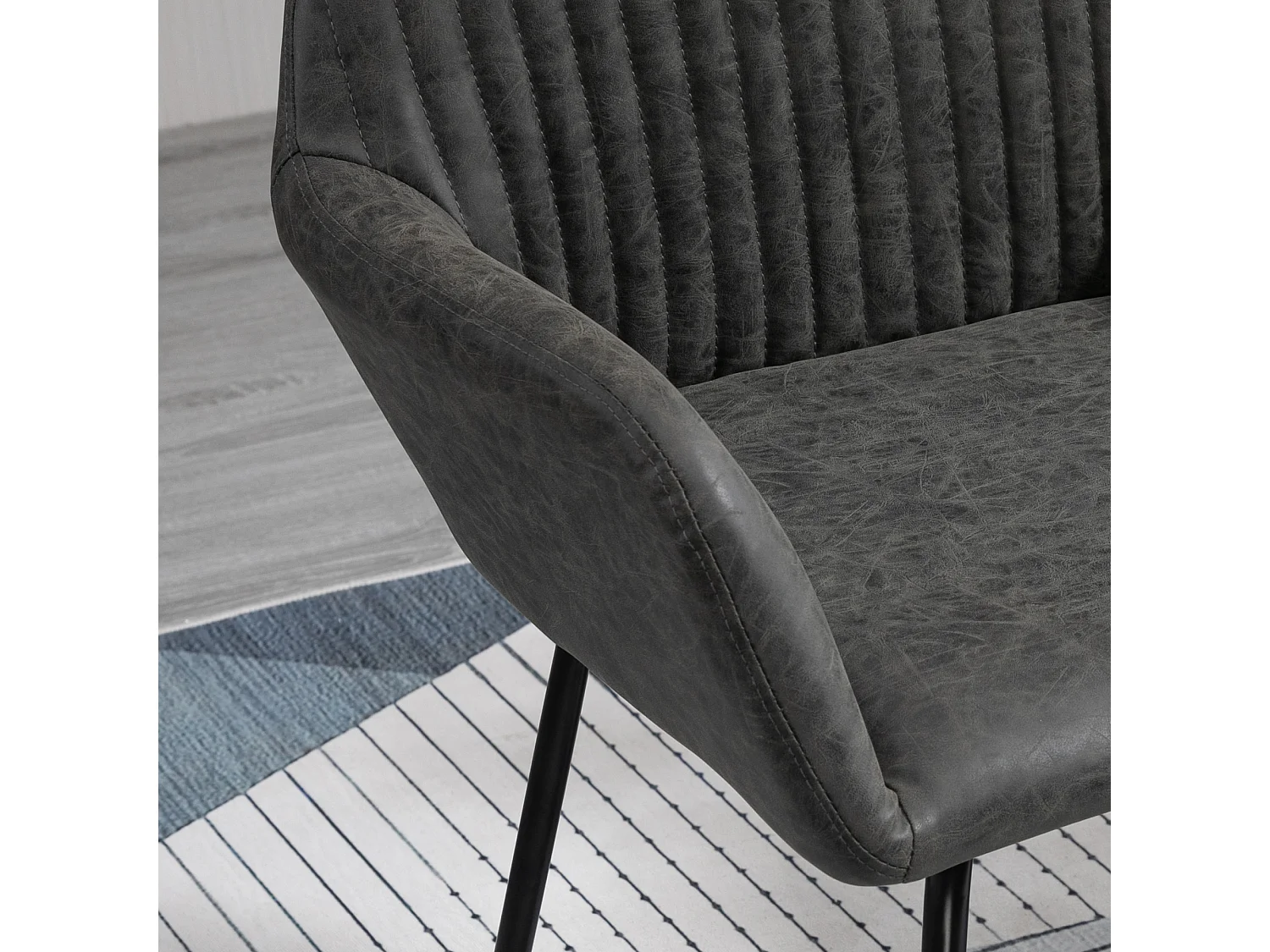 Set 2 sedie moderne sala da pranzo similpelle 60x56.5x85cm