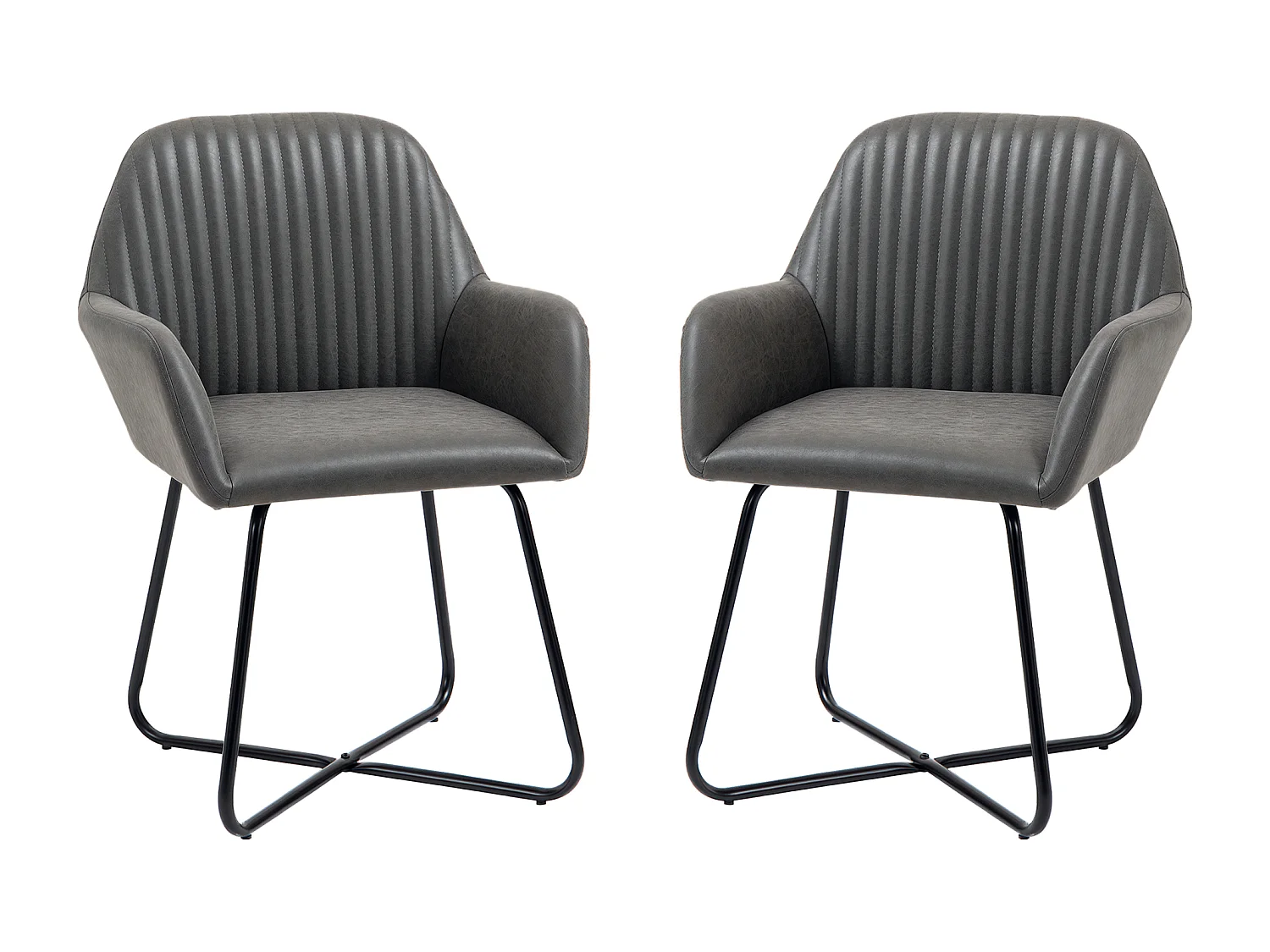 Set 2 sedie moderne sala da pranzo similpelle 60x56.5x85cm