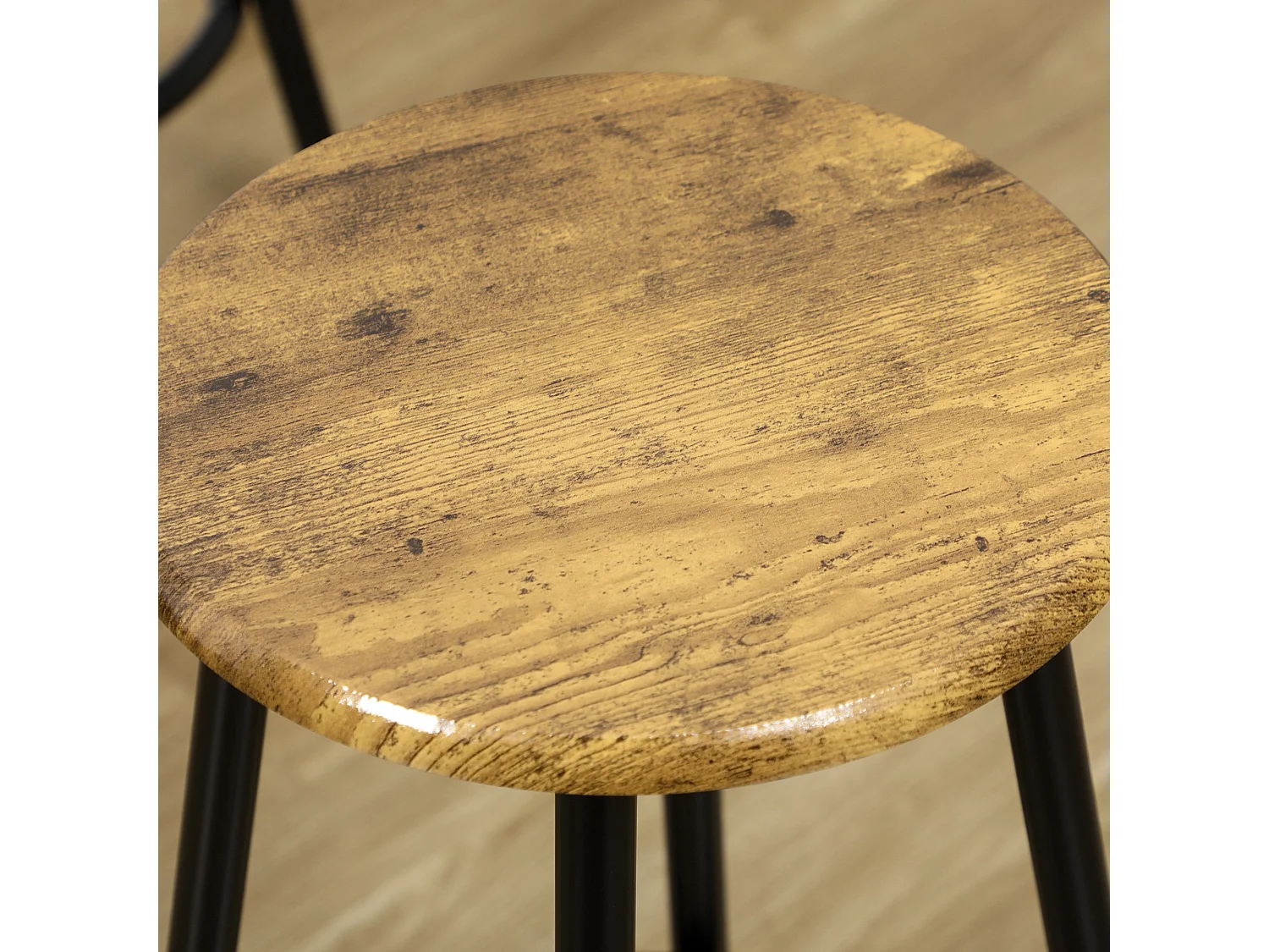 Set da bar 5 pezzi tavolo alto e 4 sgabelli marrone e nero