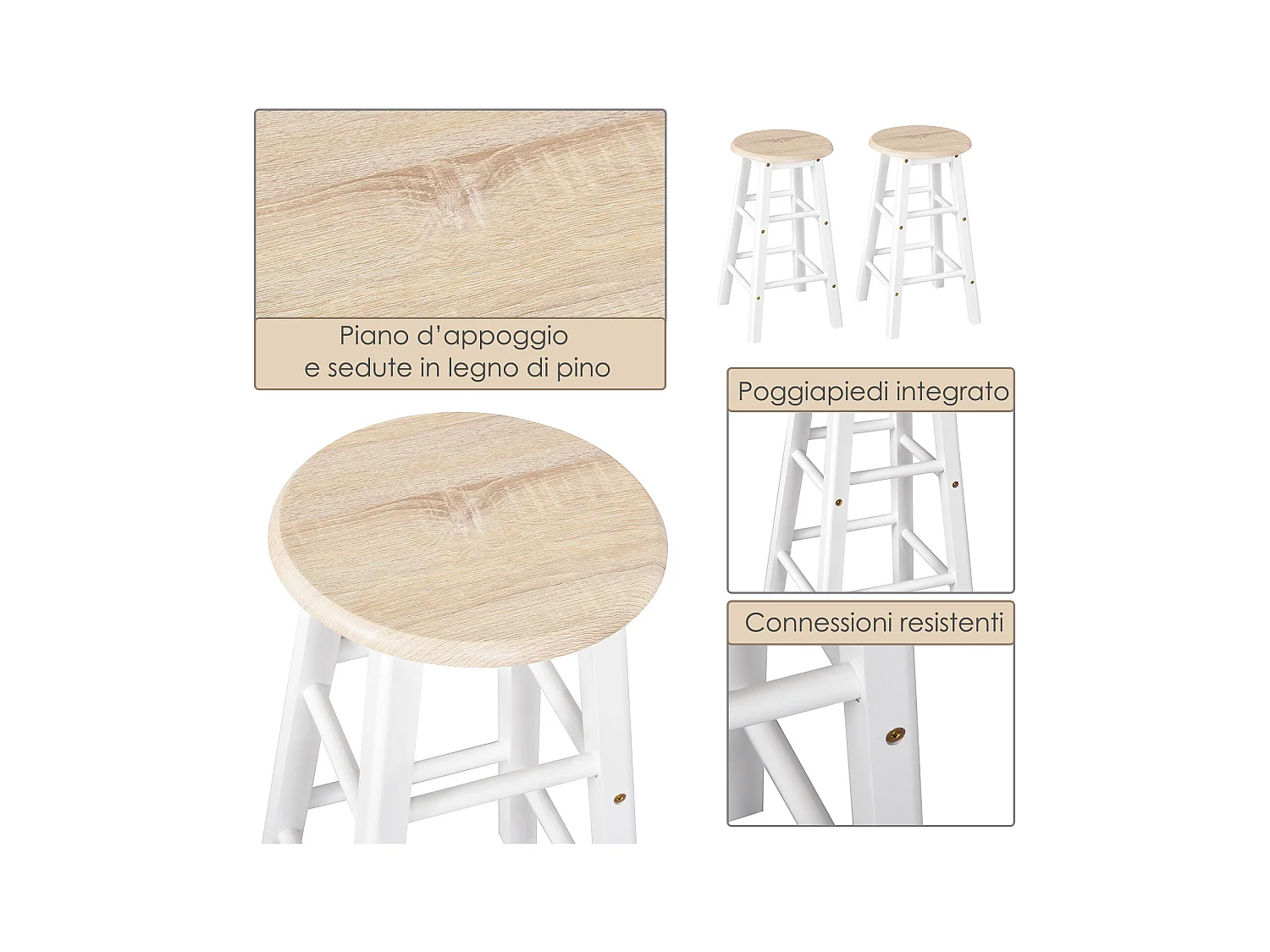 Carrello da cucina pieghevole e salvaspazio legno mdf bianco