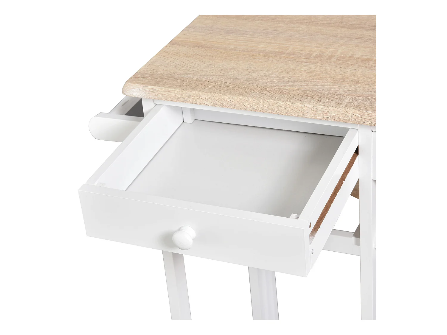 Carrello da cucina pieghevole e salvaspazio legno mdf bianco