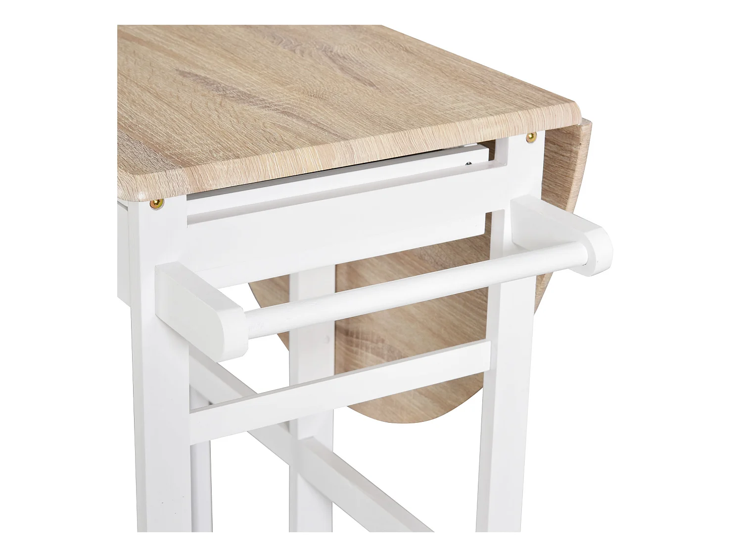 Carrello da cucina pieghevole e salvaspazio legno mdf bianco