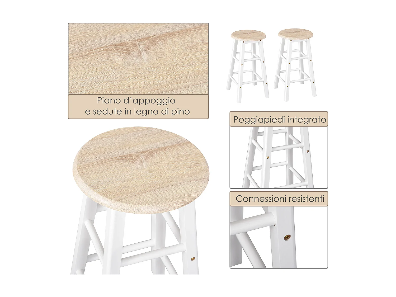 Carrello da cucina pieghevole e salvaspazio legno mdf bianco