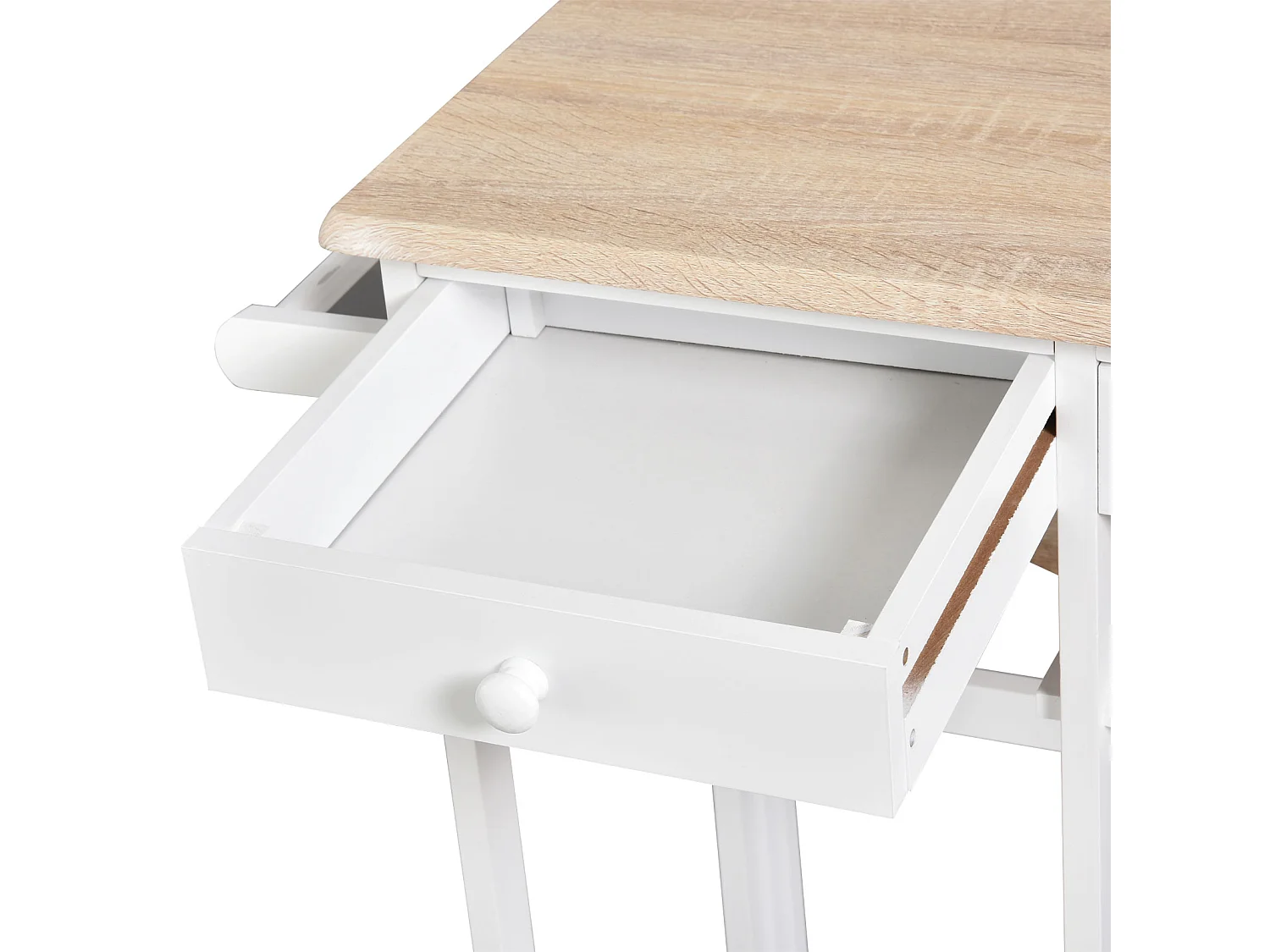 Carrello da cucina pieghevole e salvaspazio legno mdf bianco