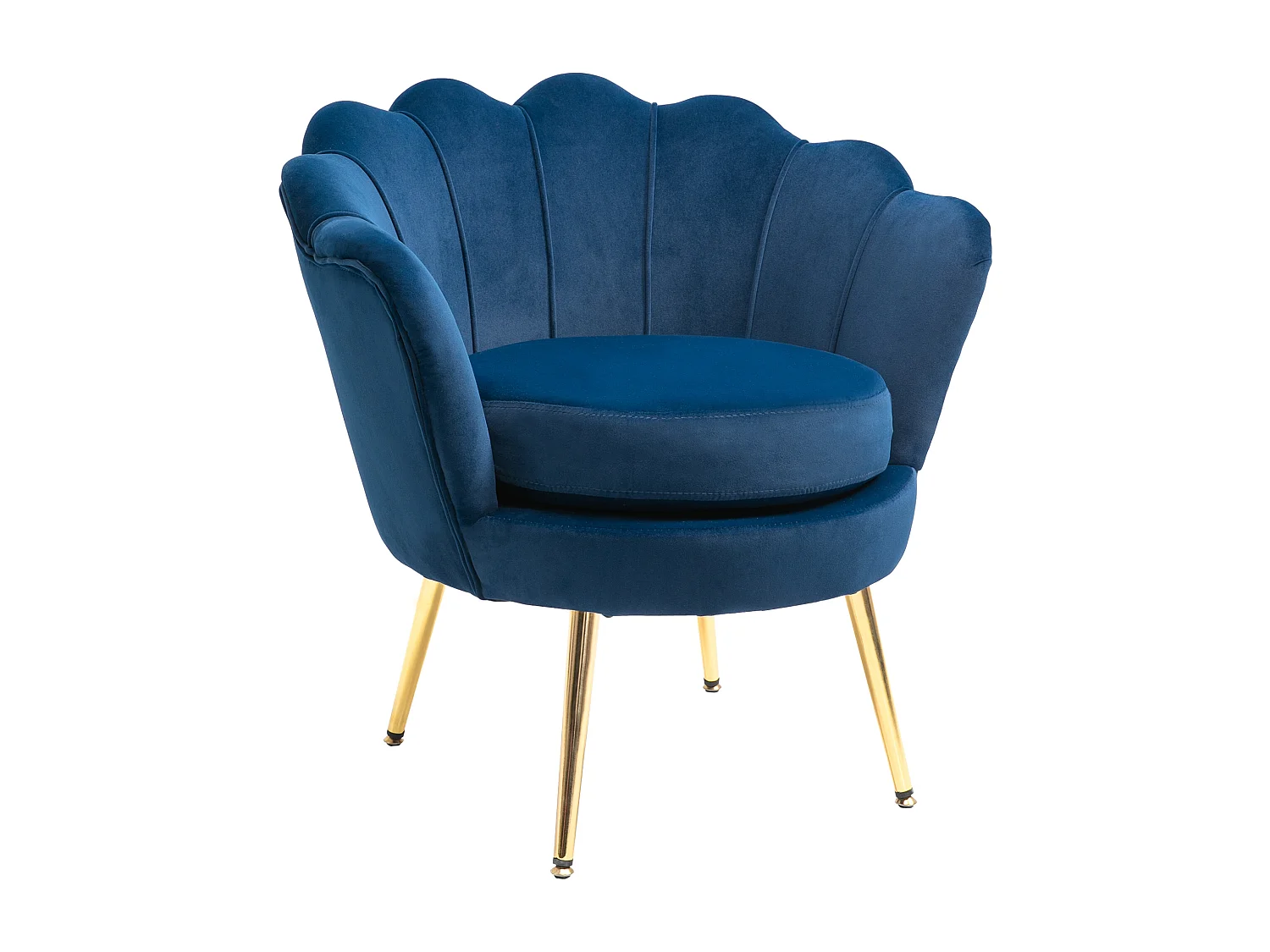 Poltroncina vintage di design da camera in velluto blu