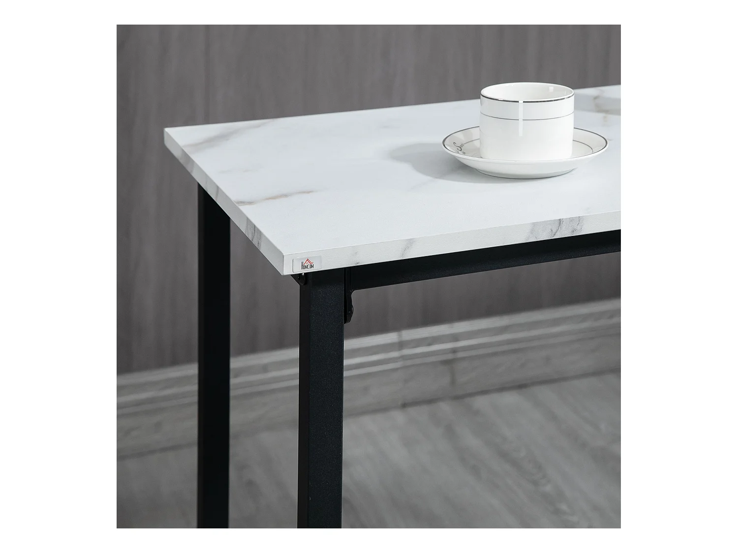 Set 3pz tavolo rettangolare e sgabelli da bar bianco e nero