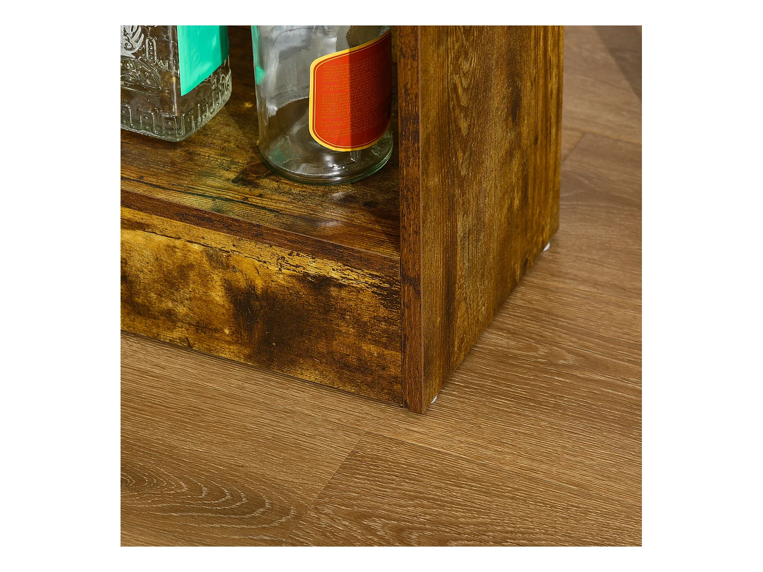 Set bancone bar con 3 ripiani e 2 sgabelli alti stile industriale