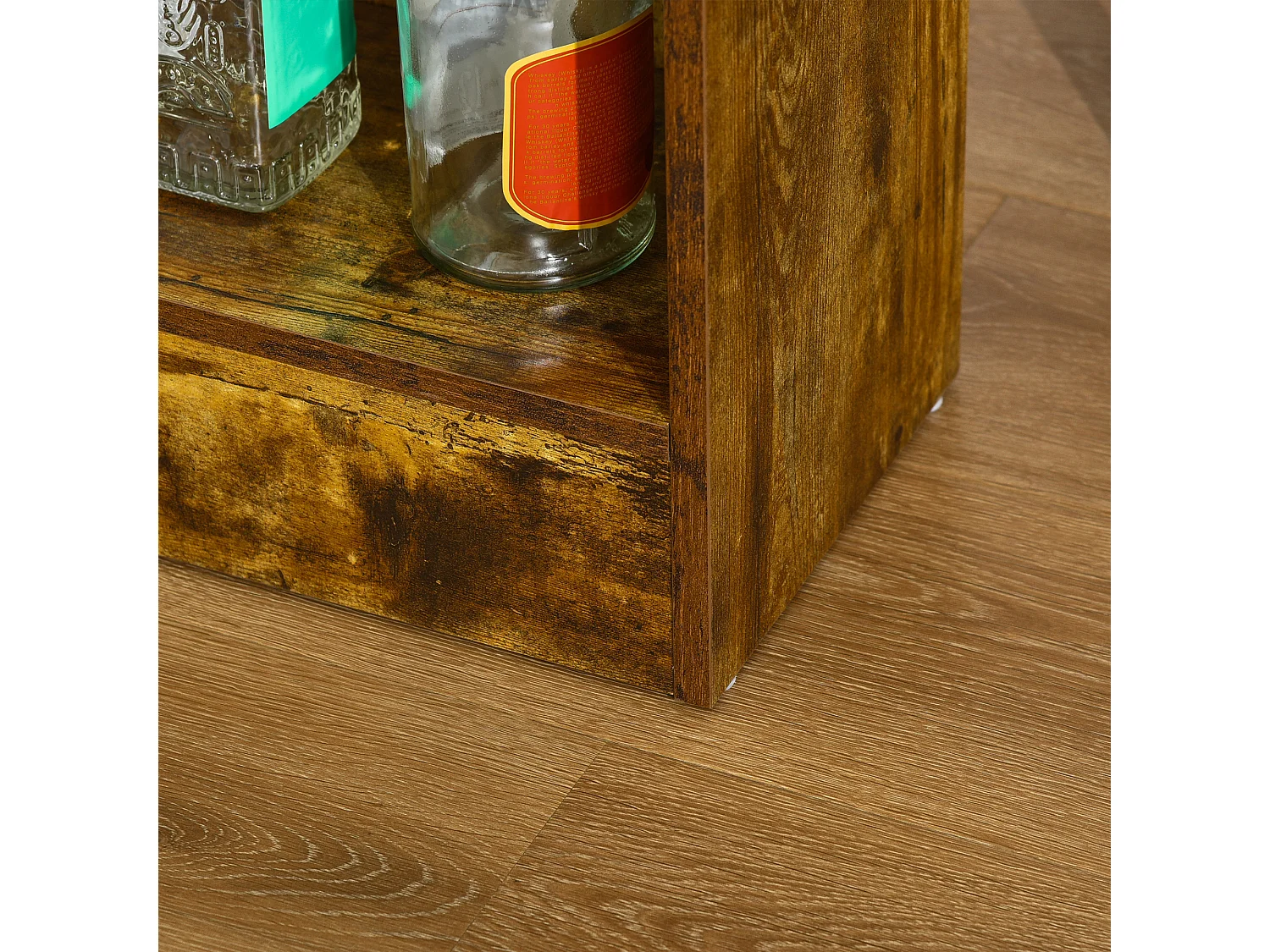 Set bancone bar con 3 ripiani e 2 sgabelli alti stile industriale