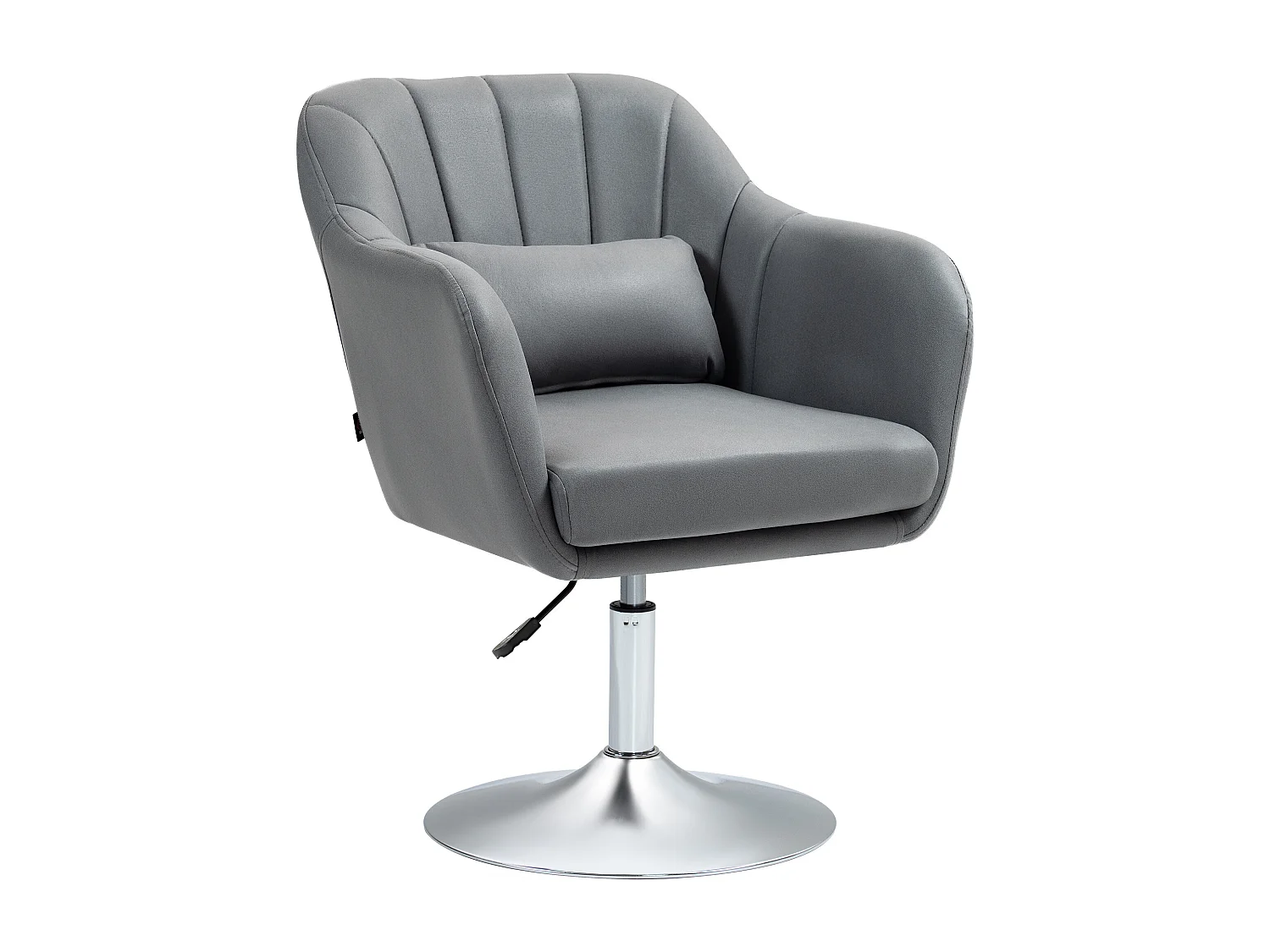 Sedia ufficio girevole con altezza regolabile e cuscino grigio