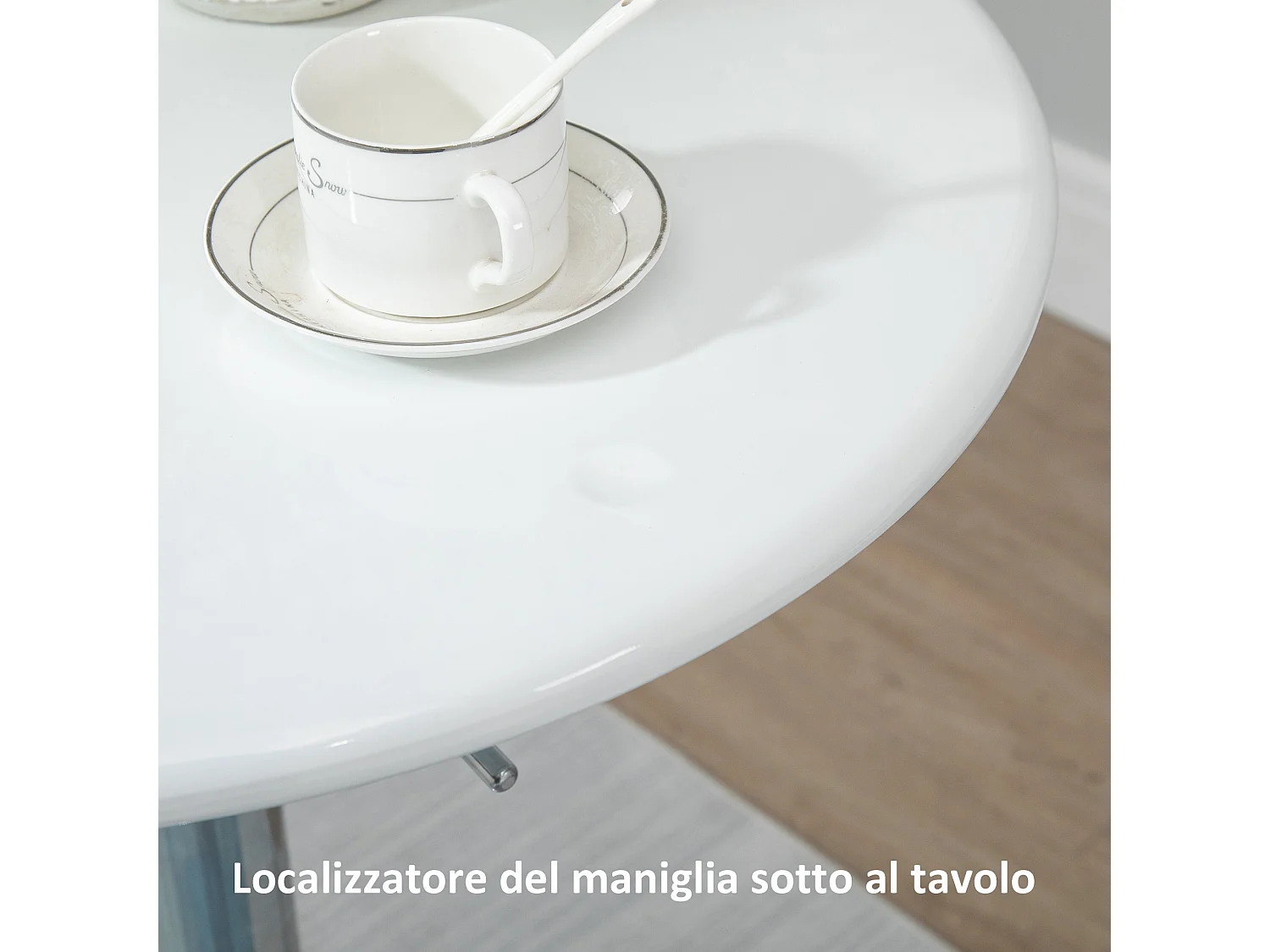 Tavolo da bar rotondo altezza regolabile piano girevole bianco