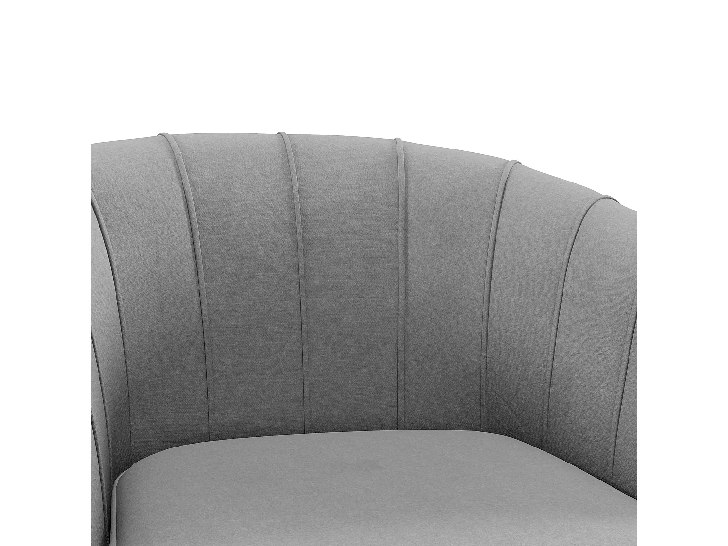 Poltrona in velluto grigio con gambe dorate in acciaio