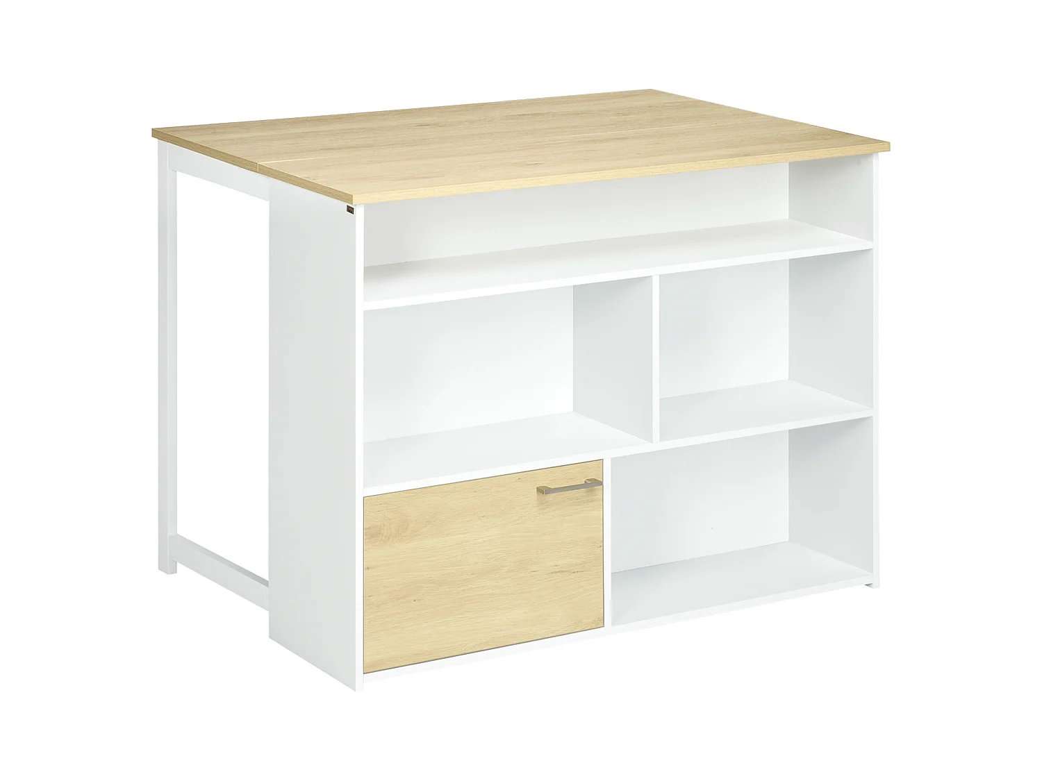 Tavolo da bar da 2 persone con 4 ripiani aperti e armadietto