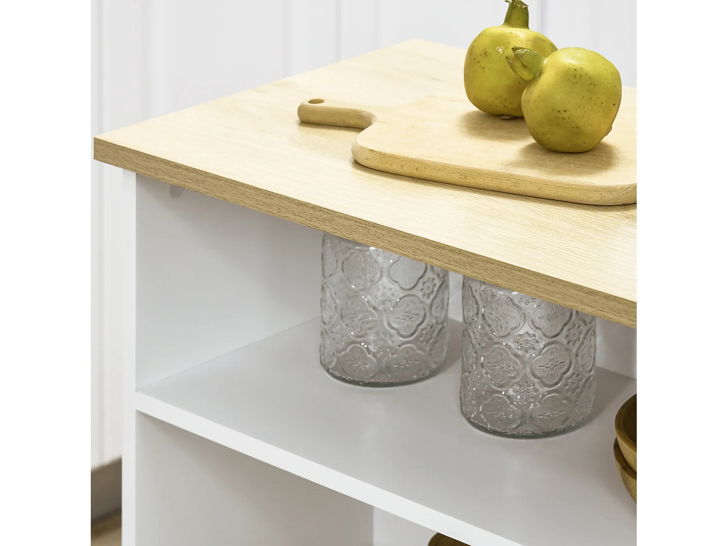 Tavolo da bar da 2 persone con 4 ripiani aperti e armadietto