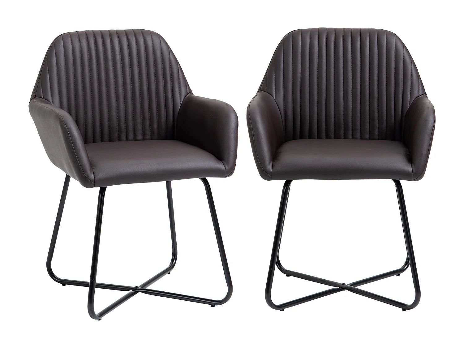 Set 2 sedie moderne sala da pranzo similpelle 60x56.5x85cm