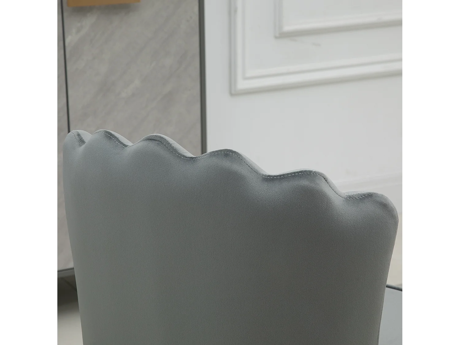 Set 2 sedie moderne e imbottite per salotto 57x58x88cm grigio