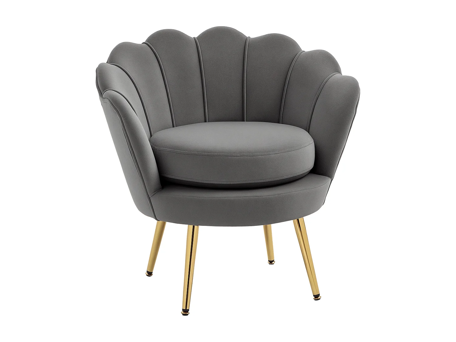 Poltroncina vintage di design da camera in velluto grigio