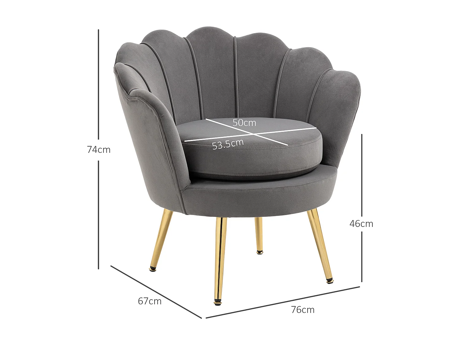 Poltroncina vintage di design da camera in velluto grigio