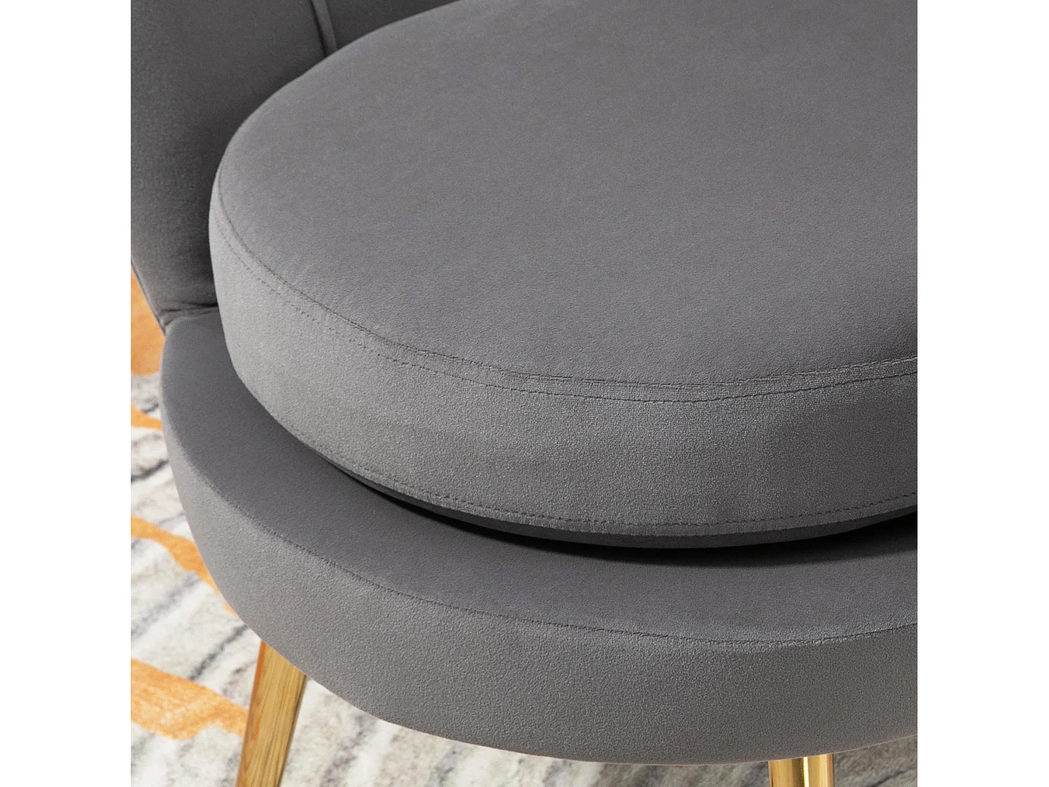 Poltroncina vintage di design da camera in velluto grigio