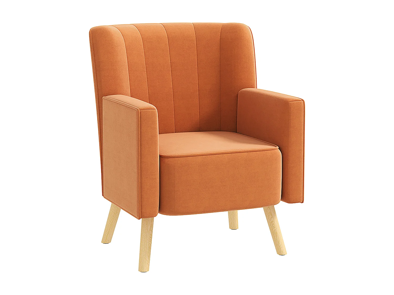 Poltrona d'arredo moderna in tessuto effetto velluto marrone