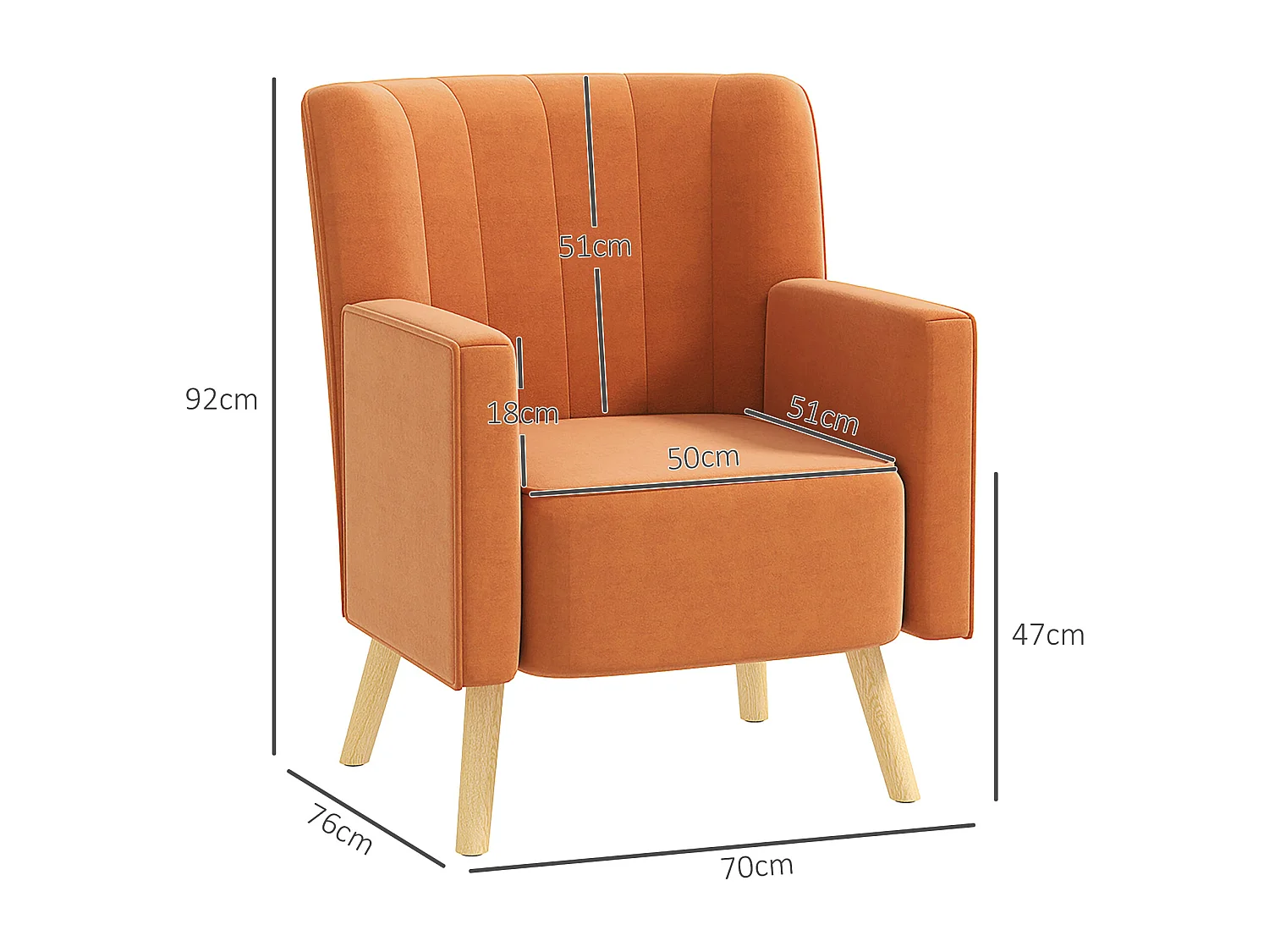 Poltrona d'arredo moderna in tessuto effetto velluto marrone