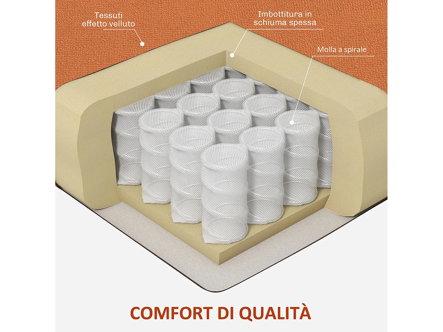 Poltrona d'arredo moderna in tessuto effetto velluto marrone