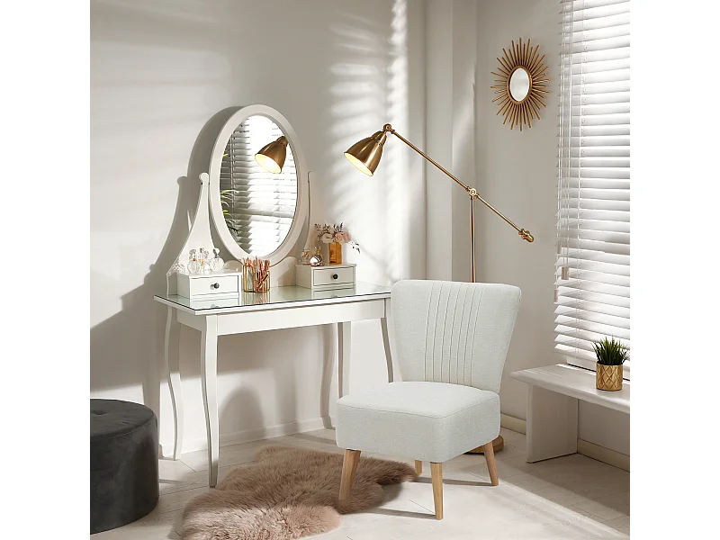 Poltrona imbottita stile nordico per camera e sala in tessuto