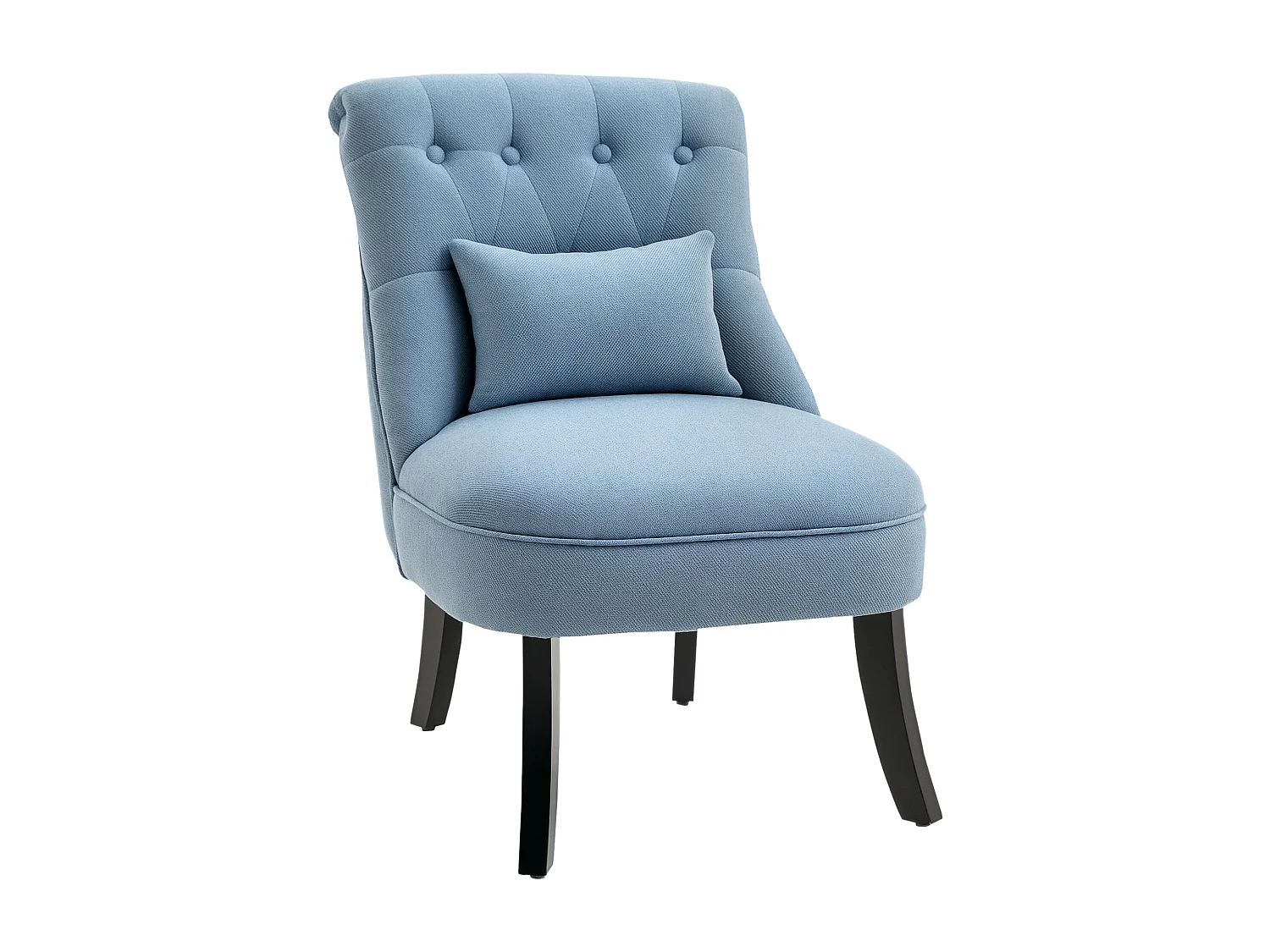 Poltrona per salotto imbottita con cuscino 52.5x69x77 cm blu