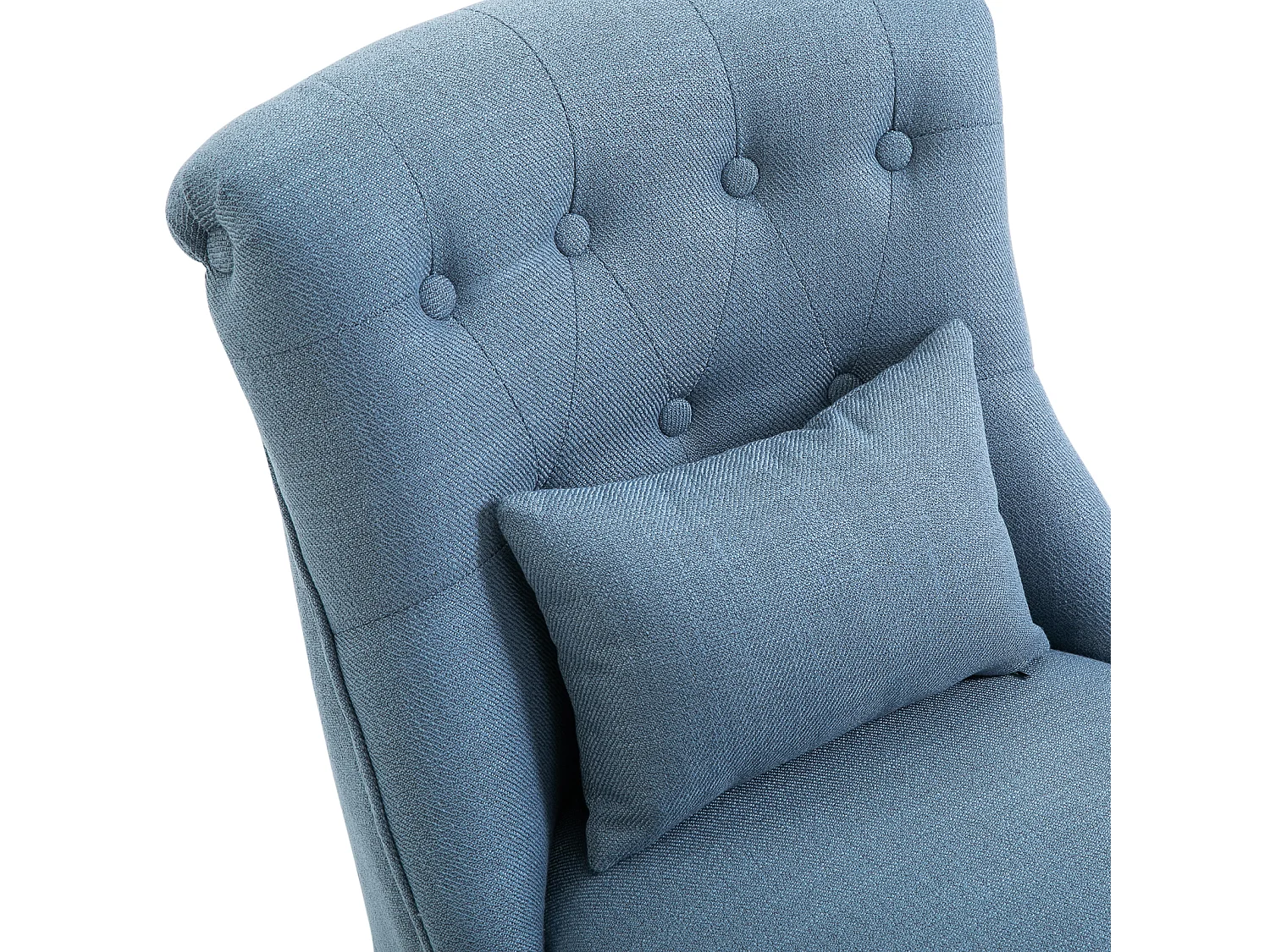 Poltrona per salotto imbottita con cuscino 52.5x69x77 cm blu