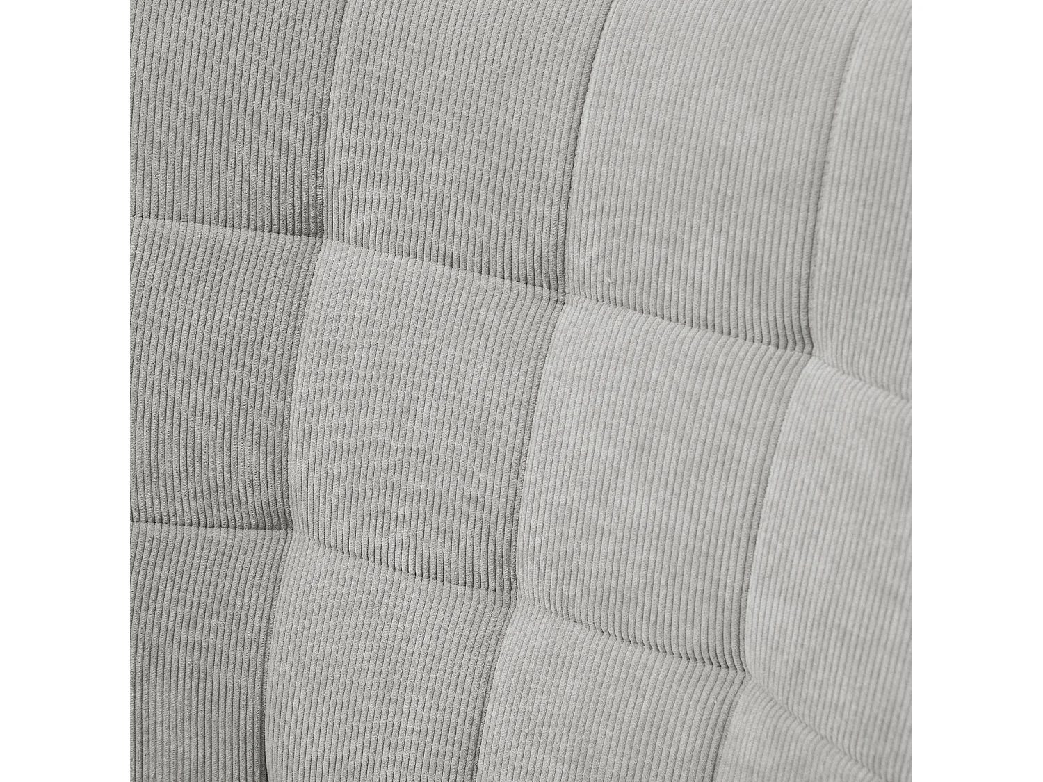 Poltrona relax con pouf poggiapiedi in velluto a costine grigio