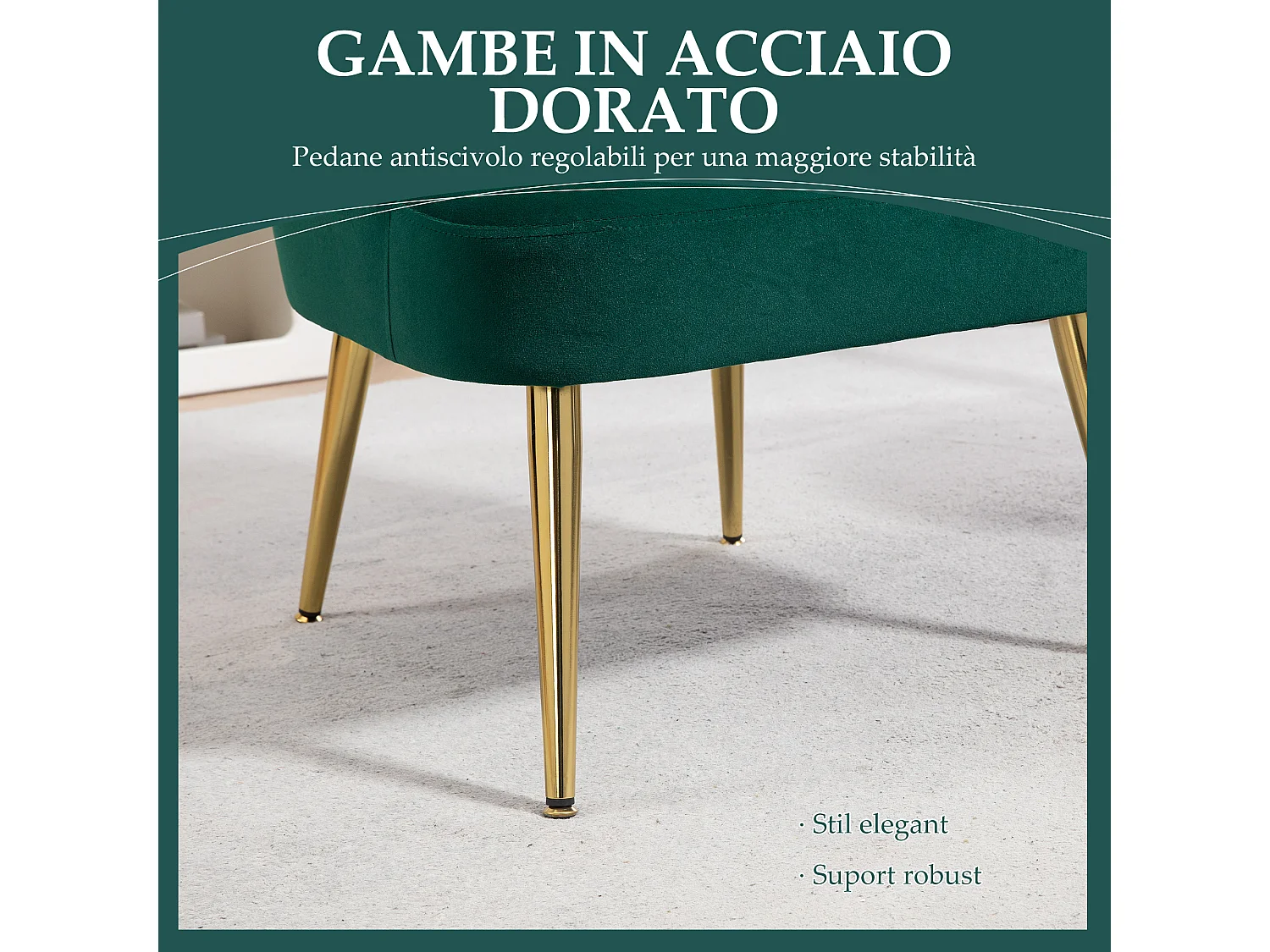 Poltroncina da camera effetto velluto con schienale a conchiglia verde