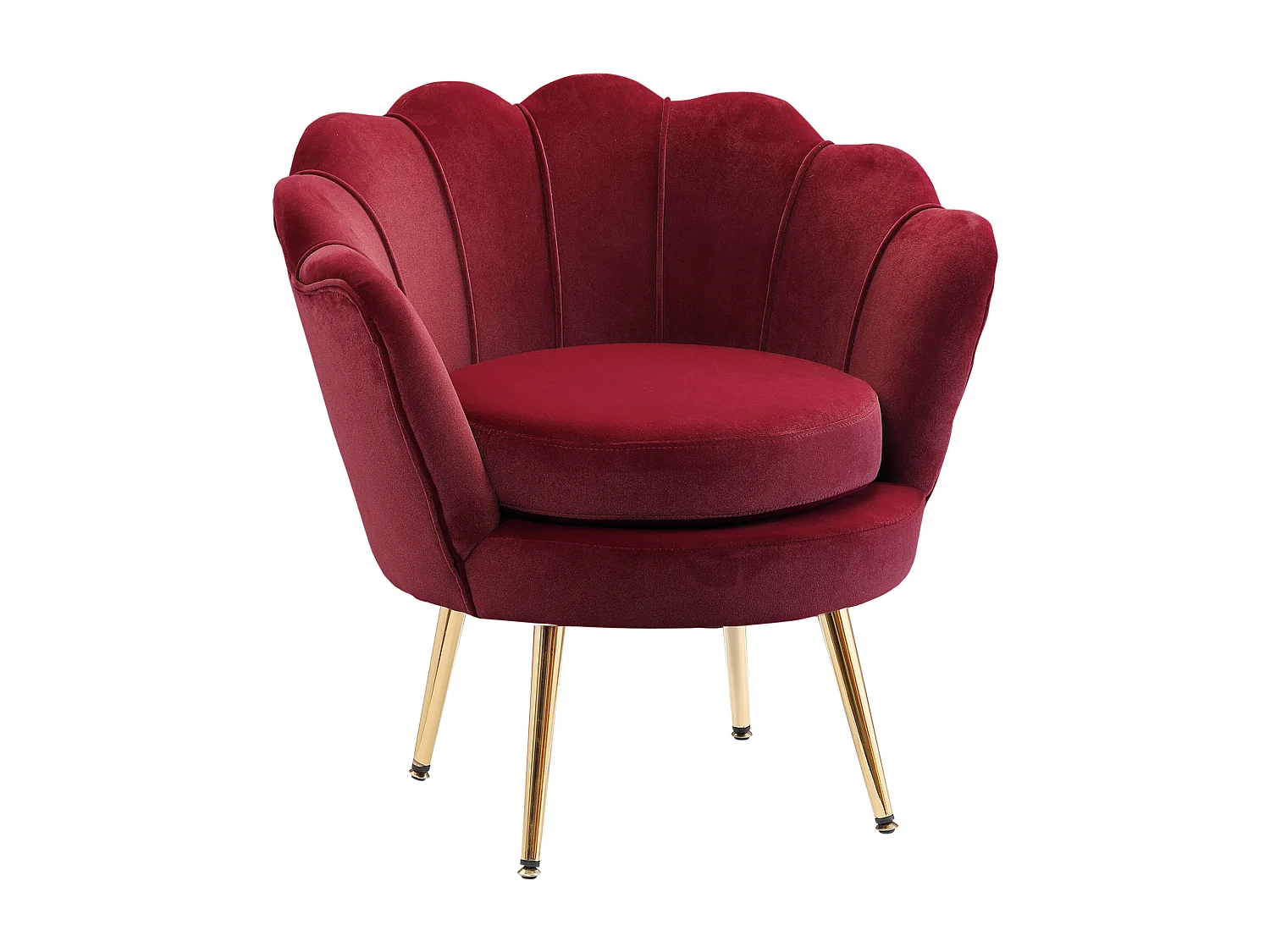 Poltroncina vintage di design da camera in velluto rosso