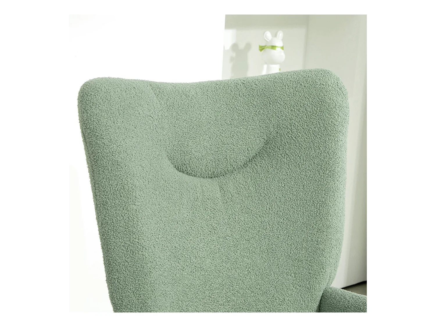 Sedia per soggiorno con schienale alto imbottita verde e oro